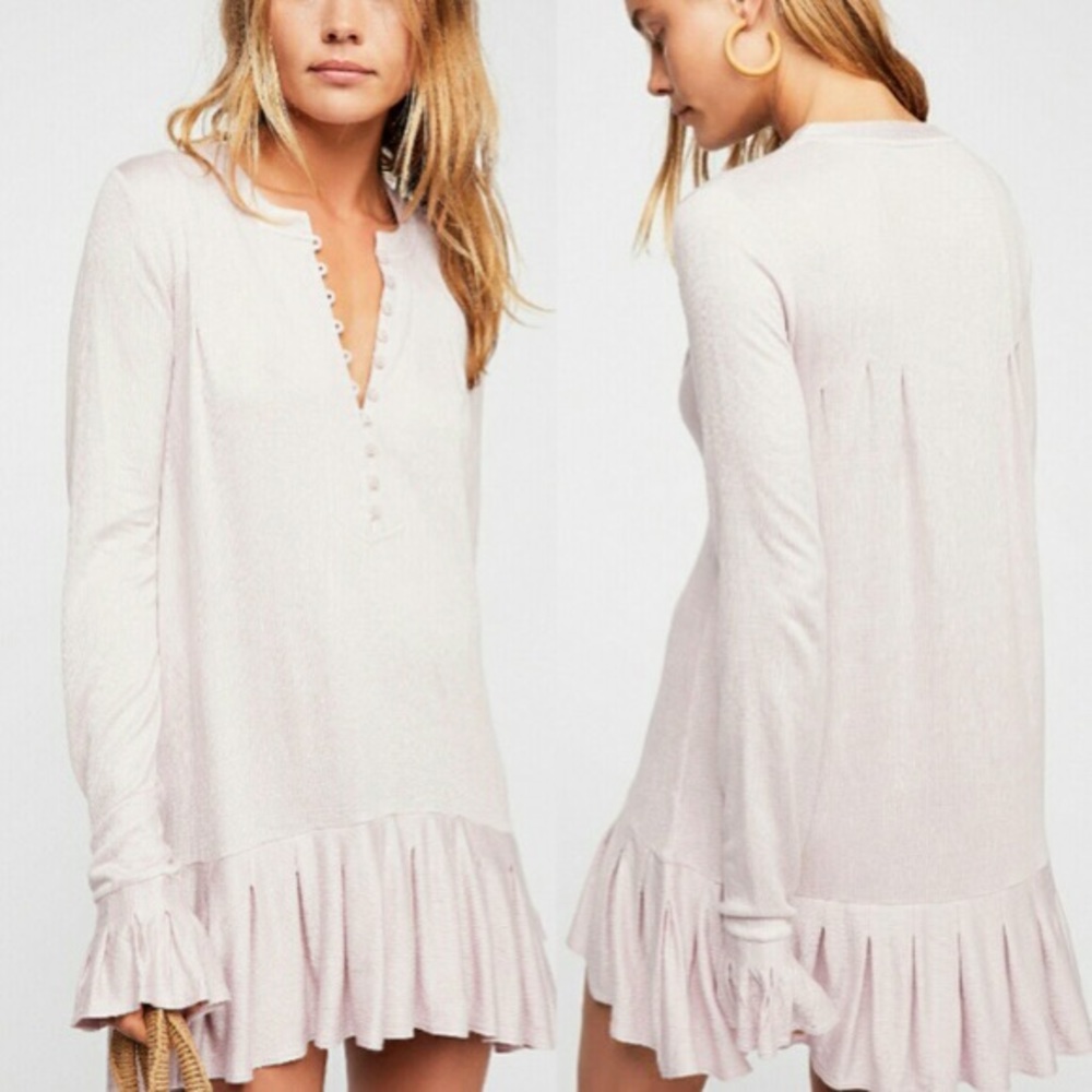 FREE PEOPLE Your Girl Button-Front Tunic In‎ Ivory